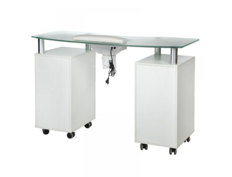 Fehér műkörmös asztal kozmetikai íróasztal - 6