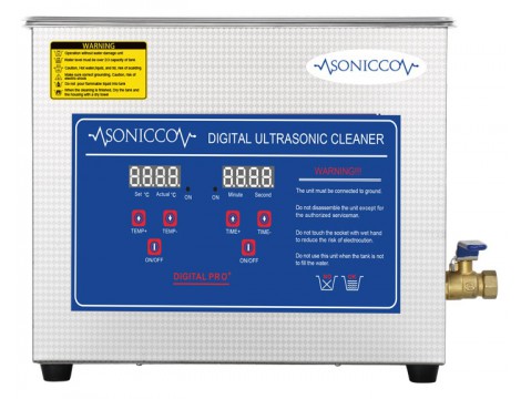 Ultrahangos fürdőkád tisztító 6,5l kozmetikai alkatrészmosó sterilizátor Sonicco ULTRA-031S - 7