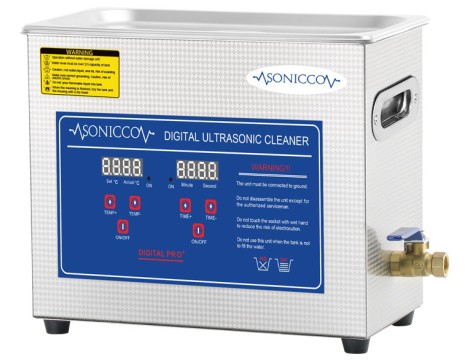 Ultrahangos fürdőkád tisztító 6,5l kozmetikai alkatrészmosó sterilizátor Sonicco ULTRA-031S - 4