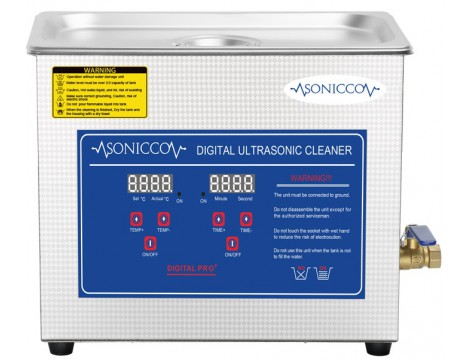 Ultrahangos fürdőkád tisztító 6,5l kozmetikai alkatrészmosó sterilizátor Sonicco ULTRA-031S - 6