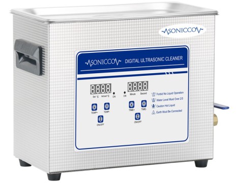 Ultrahangos fürdőkád tisztító 6,5l kozmetikai alkatrészmosó sterilizátor Sonicco ULTRA-031S-C