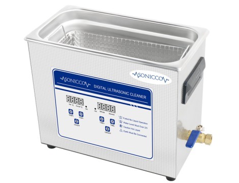 Ultrahangos fürdőkád tisztító 6,5l kozmetikai alkatrészmosó sterilizátor Sonicco ULTRA-031S-C - 5
