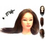 Női edzőfej haj 60cm természetes haj fogantyúval