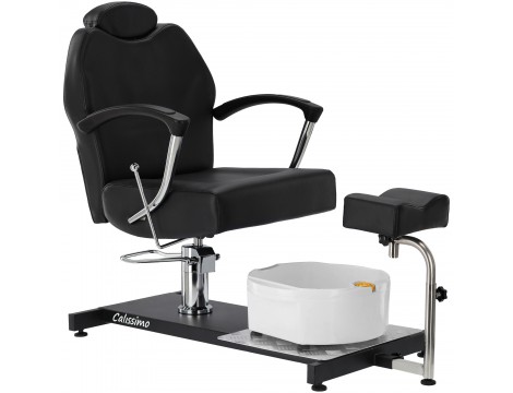 Marla kozmetikai szék pedikűrhöz fekete wellness szék lábmasszírozóval szalonba - 3