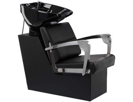 Ben szett fodrászati mosó és 2x fodrászati szék hidraulikus forgó fodrászati szalonokhoz mozgatható mosó kerámia tál keverőcsap kézibeszélővel - 2