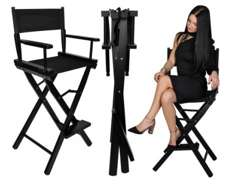 Kozmetikai smink szék háttámlával wellness szék praktikus összecsukható fa - 5