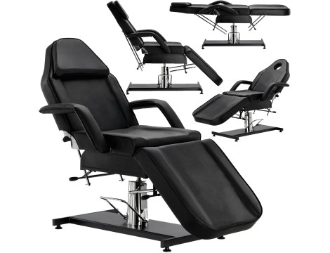 Hidraulikus kozmetikai szék, forgatható spa fekete fekvőhely