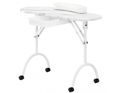 Összecsukható kozmetikai asztal manikűrhöz mobil fehér MT-017F-WHITE - 5
