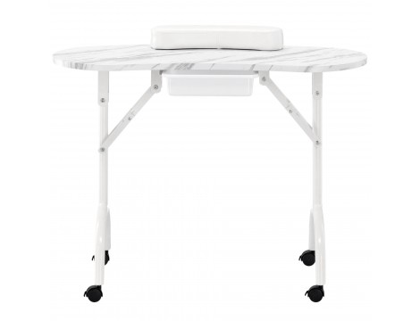 Összecsukható kozmetikai asztal manikűrhöz mobil fehér MT-017F-WHITE - 4