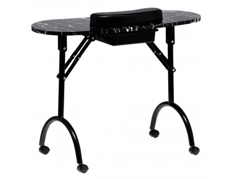 Összecsukható kozmetikai asztal manikűrhöz mobil fekete MT-017F-BLACK - 2