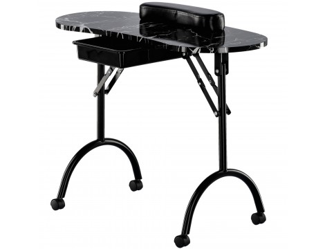 Összecsukható kozmetikai asztal manikűrhöz mobil fekete MT-017F-BLACK - 3