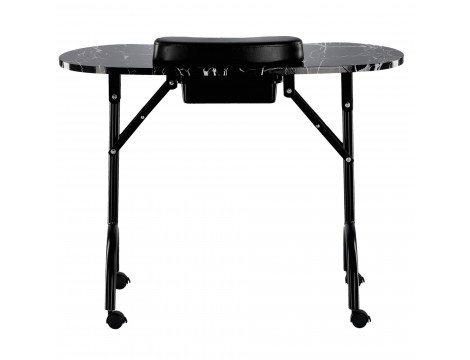 Összecsukható kozmetikai asztal manikűrhöz mobil fekete MT-017F-BLACK - 5
