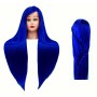 Ilsa edzőfej Blue 80 cm, szintetikus haj + nyél, fodrász fésülködő fej, gyakorlófej - 2