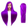 Ilsa edzőfej Purple 90 cm, szintetikus haj + nyél, fodrász fésülködő fej, gyakorlófej - 2