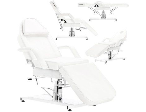 Forgatható spa hidraulikus kozmetikai szék fehér fekvőhely