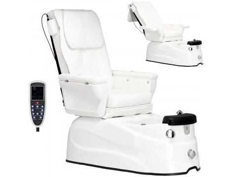 Elektromos kozmetikai szék masszázzsal lábpedikűrhöz a spa szalonokban fehér