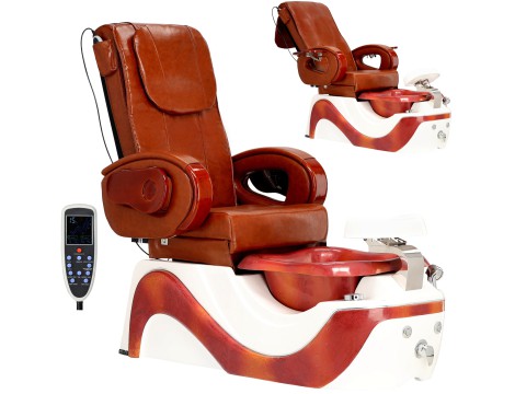 Elektromos kozmetikai szék masszázzsal lábpedikűrhöz a spa szalonokban barna