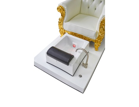 Klasszikus kozmetikai szék masszázzsal lábpedikűrhöz a spa szalonokban fehér - 4
