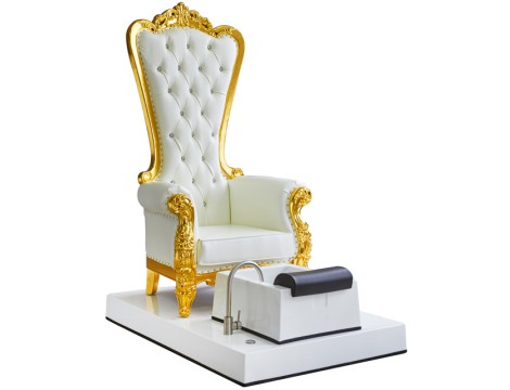 Klasszikus kozmetikai szék masszázzsal lábpedikűrhöz a spa szalonokban fehér