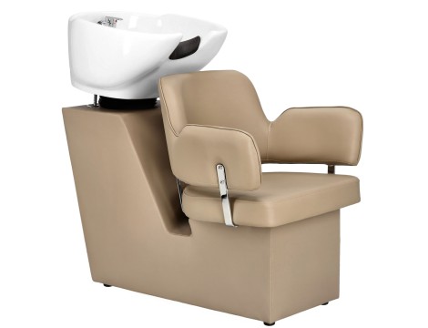 Fodrász mosdó és 2 x fodrász szék hidraulikus forgó lábzsámoly fodrászathoz szalon mosógép mozgatható tál kerámia keverő csaptelep kézi csaptelep - 2