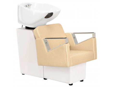 Tomas Set fodrász mosdó és 2 x forgó hidraulikus fodrász szék fodrászathoz szalon mosógép mozgatható tál kerámia keverő csaptelep kézi csaptelep - 2