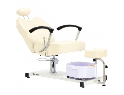 Marla fekvő pedikűrös szék lábmasszírozóval spa szalonba, fehér - 3