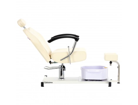 Marla fekvő pedikűrös szék lábmasszírozóval spa szalonba, fehér - 4