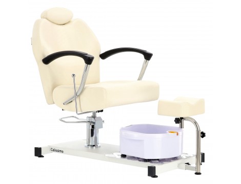 Marla fekvő pedikűrös szék lábmasszírozóval spa szalonba, fehér - 2