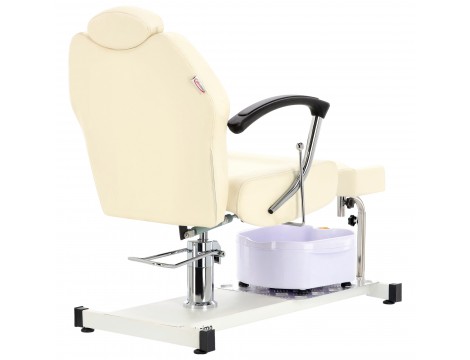 Marla fekvő pedikűrös szék lábmasszírozóval spa szalonba, fehér - 5