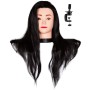 Fejgyakorló Aneta 55 cm fekete, szintetikus hajjal + fogantyú, fodrászat, gyakorlófej