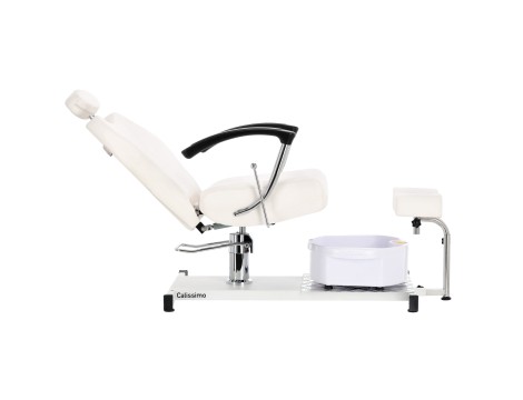 Marla kozmetikai szék pedikűrhöz fehér dönthető wellness kozmetikai szék lábmasszírozóval szalonba - 4
