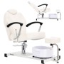 Marla kozmetikai szék pedikűrhöz fehér dönthető wellness kozmetikai szék lábmasszírozóval szalonba