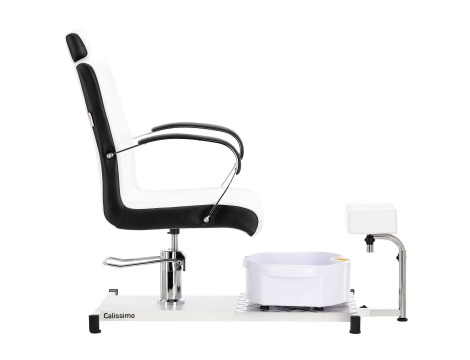 Louis kozmetikai szék pedikűrhöz fekete-fehér  wellness szék lábmasszírozóval szalonba - 3